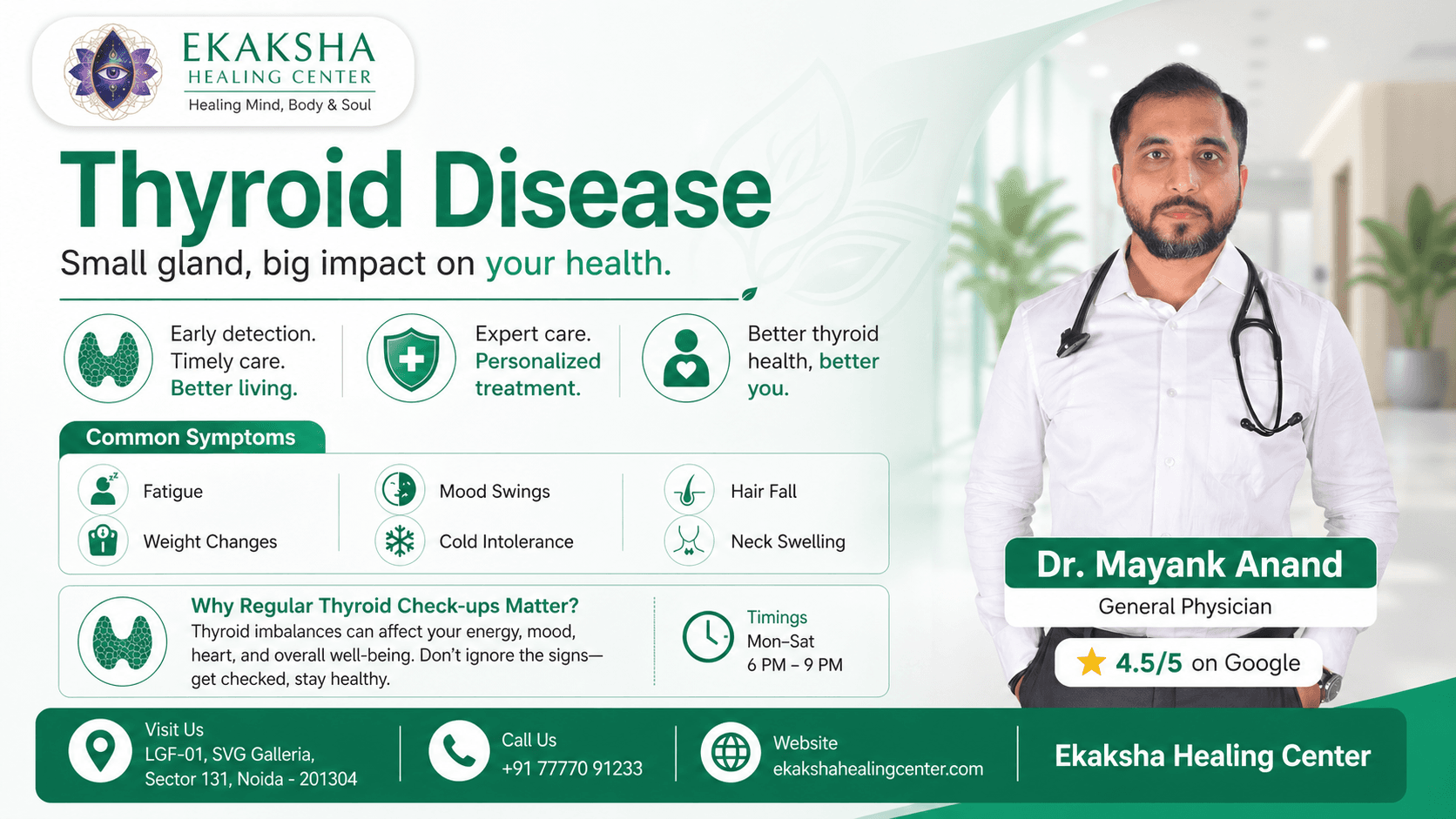 How to Find the Best Thyroid Doctor in Noida Sector 131: Complete 2026 Guide - Ekaksha Healing Center